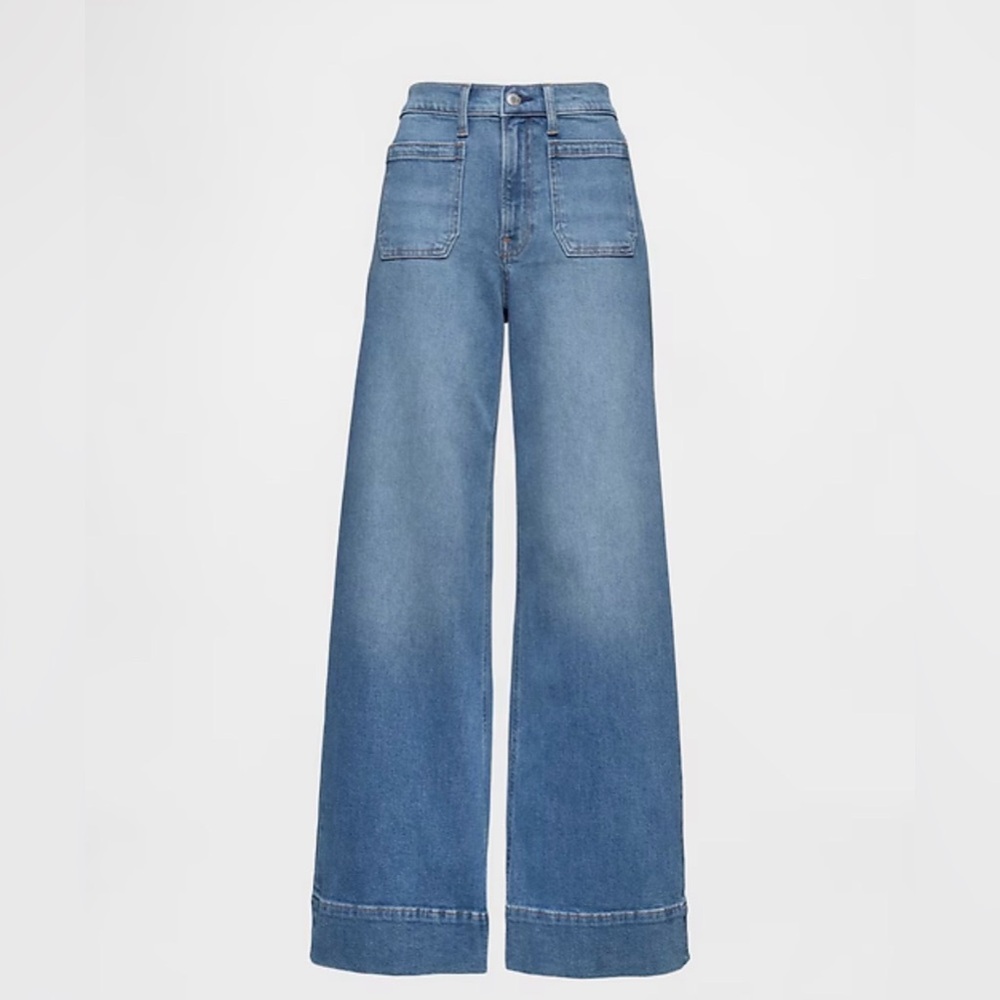 GAP High Rise Stride Wide-Leg Jeans Women’s Size 28/6 Regular. Color Medium Wash